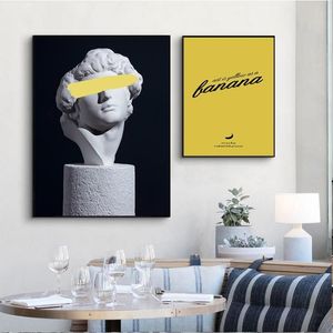 Retro Woman Sculpture Renaissance Art Poster Abstract Canvas Wall Print målning Modern stil Bild Samtida rum Dekor268Q