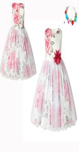 Nya modeflickor Party Dresses Cute Baby Casual Dress Rose Printed Butterflies Bowknot Dress 3D Roses Printed Clothes Girls6275849