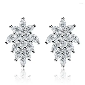 Ohrstecker Mädchen Schmuck S925 Silber Ohrring Funkelnder Pfauenschwanz Für Frauen Hochzeitsgeschenk Dame Mode Zirkon