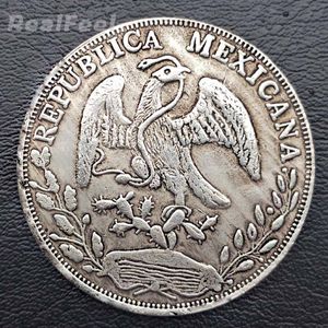 5 Stück Mexiko alte Adlermünzen 1882 8 Reales Kopie Münze Kupfer Geschenk Kunst Sammlerstück241e