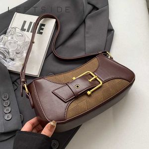 HBP Belt Buckle Design Leather Small Shoulder Bag for Women 2024 Winter Female Simple Small Retro Crossbody Bag Handbags