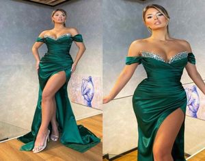 2022 플러스 크기 아랍어 ASO ASO EBI Purple Mermaid Evening Dresses Beaded Crystals Prom 정식 파티 두 번째 리셉션 생일 Engagemen2646226