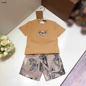 Brand baby tracksuits Siblings set kids two-piece set Size 100-160 CM Bear pattern print T-shirt suits boys girls t shirt and shorts 24Mar