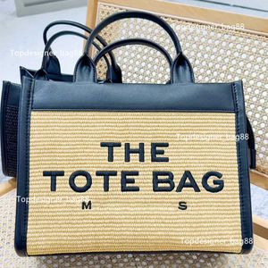 Marc the Tote Beach Weave 10A Designer-Tasche Damen-Bast-Schnappschuss Luxurys-Handtasche Stroh-Geldbörse Pochette-Wochenendtaschen Herren-Crossbody-Schulter-Shopper-Clutch-Tasche