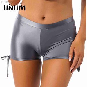 Shorts Women's Drawstring Shorts Casual Color Stretchy Low Waist Pants Yoga Night Short Leggings ldd240312