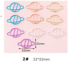 10pcs Creative Hollow Paper Clip Set Gold Cute Bookmark Color Office Supplies Student DIY Hand Account Accessory BWE97829502142