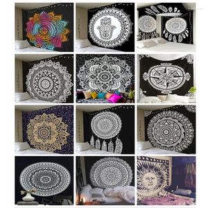 Wandteppiche, Polyester, Mandala-Druck, Wandteppich, Wandbehang, Teppich, Überwurf, Yoga, Strandmatte, Decke, große Schlafunterlage, Kunstdekoration