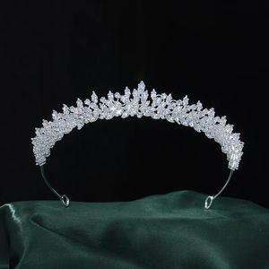 Coroas de casamento de luxo e tiaras bandana para mulheres zircão completo acessórios de cabelo de noiva cocar noivas jóias de cabelo headwear 240301