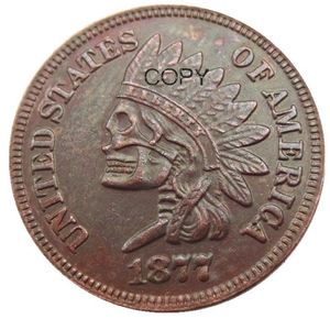 US08 никель-бродяга 1877 года, индийский цент, пенни с изображением черепа, скелета, зомби, копия монеты, кулон, аксессуары Coins262U