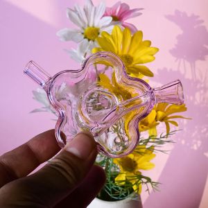 New Pentagram Glass Bong Pipe Hookah Super Tjock Girly Cute Glass Smoking Pipe Water Bong Accessories 11 ll