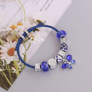 Nowa rodzina Pan Personalizowana DIY Full Diamond Butterfly Bransoletka Moda Moda 8-liniowa ręka ręka B318 B318