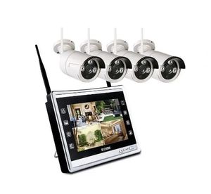 4CH 720P Câmera LCD Monitor Sem Fio NVR CCTV sistema de Segurança WiFi 4 canais Plug and play conjunto de vigilância ZZ