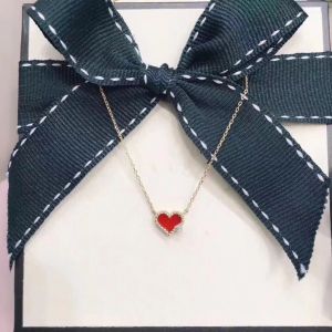 Lady Designers Red Heart Shape Halsband Pendant Halsband smycken för kvinnor Party Accessorry