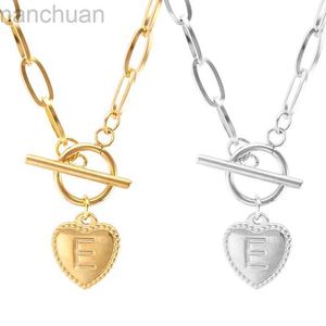 Bangle Stainless Steel Letter Bracelet Initial Alphabet Heart Love Pendant Chains For Women Golden T Bar Toggle Bangle Name Jewelry ldd240312