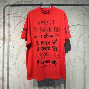 Designer High Edition 2024 Verão Nova Paris B Família o Ano do Loong Limited Reverse Label Grande Impresso Homens e Mulheres Camisetas de Manga Curta VEJI