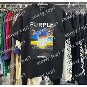 Purple Jeans T Shirt Designer Men Women Inset Purse Fashion Shirt Crewneck Collar Regular New Style Fit Cotton Print Tops US S-Xl More Color Purple Brand Tshirt 495