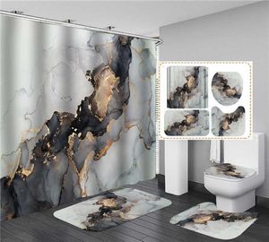 3D Print Elegant Oil Painting Shower Curtain Waterproof Curtains in the Bathroom with Hook Set Soft Bath Mat Toilet Carpet Rugs 215652229