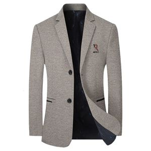 Men Business Casual Cashmere Blazers Suits Jackets Wool Blends Male Autumn Winter Slim Fit Coats Mens Clothing 240311