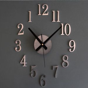 Omvänd klocka Back Metallic True 3D Stereo Diy Diy Wall Clock Creative Mode Watches Bell Reversal203U