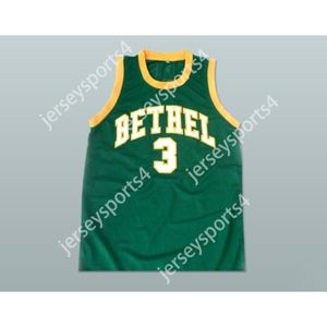 Niestandardowe dowolne nazwisko dowolna drużyna zielona i żółta Allen Iverson Bethel High School Basketball Jersey Nowy wszystkie zszyte rozmiar S M L XL XXL 3xl 4xl 5xl 6xl najwyższej jakości