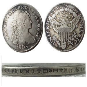 US 1803 Draped Bust Dollar Heraldic Eagle Silver Plated Copy Coins Metal Craft Dies Manufacturing Factory 229g