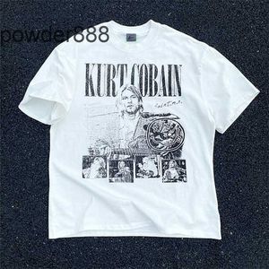 Sam vintage ke wygląda jak stary modny zespół Nirvana z krótkim rękawem American VTG Washed Half T-shirt 23YG