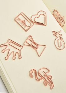Yaratıcı Metal Paper Klipler Gül Altın Taç Flamingo Paper Klipler Bookmark Memo Planlayıcı Klipler Okul Ofis Kırtasiye Sarf Malzemeleri2555468