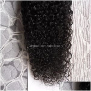 Pre-Bonded Hair Extensions Natural Color Afro Kinky Curly 100G Human Pre Bonded Fusion I Tip Stick Keratin Double Dn Remy Extension172 Dhtez