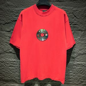 Balenciaaaaga Luxury Brand Mens DesignerTシャツ洗浄TEES POLOS ROUND NECK PRINTED POLAR STYLE SUMMER WITH STREET PURE COTTONE BA Tシャツ女性