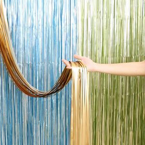 Party Decoration Birthday Decor 1x2m Matte Curtain Tassel Streamers Wedding Christmas Stage Backdrop Baby Shower Supplies