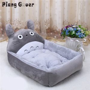 Totoro desenho animado canil de flanela para gatos, suprimentos para animais de estimação, tamanho grande, tapete para cama de cachorro, casa quente, lavagem à mão 201124270z