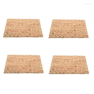 Table Mats AT14 Woven Placemat Water Hyacinth Heat Resistant Rectangular Rattan Mat For Kitchen Party Wedding Decor Etc