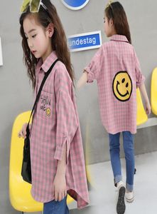 baby clothes spring new girl loose children plaid teens longsleeved thin casual shirt Y2007044492065