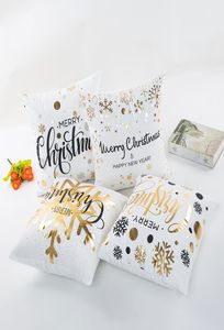 16 Styles Bronzing Christmas Pillow Case för soffa bilkudde Xmas Letter Print Kudde Cover Pillows Lip Bädd 4545CM C54864138112