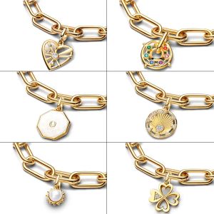 2024 Ny 14K Gold Plated 925 Silver Power of the Light Sun Medallion Charm Fit Original Me Armband Women Jewelry DIY