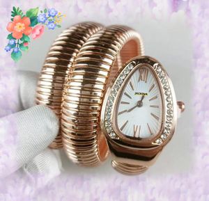 Luxury Lady Armband Women Quartz titta på guld silver orm diamanter ringklocka rostfritt stål rem enkel och elegant armbandsur super första stjärnval gåvor