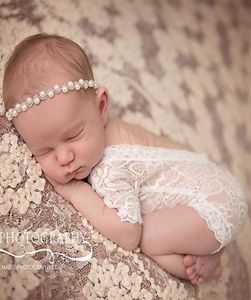 Newborn Pography Props Christmas Baby Girl Lace Romper White and black without headband Po Outfits onesies onepiece rompers2998384