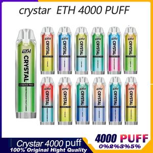 ETH Crystal Legend Pro 4000 Puffs E Sigarette Mesh Coil monouso Vapes Pen 20 gusti 2mg Baccelli preriempiti 10ml E-Liquid puff 4K