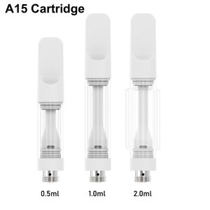 Full Ceramic Empty 0.5ml 1.0ml 2.0ml Atomizers Vape Cartridges Ecigs Carts 510 Battery Disposable Vapes Pens Cart 510 Thread for Thick Oil White Mouthpiece In Foam