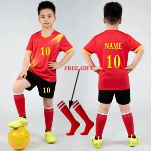 Kids Football Jersey Personalized Custom Boy Soccer Jersey Set Polyester Soccer Uniform Breathable Football Uniform For Children 240306