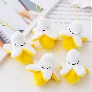 2024 Super Cute 8cm Little Yellow Banana Plush Fyllda leksaksnyckelkedjor Liten sträng Plush Doll Fruit Toys Keychain for Women Girl