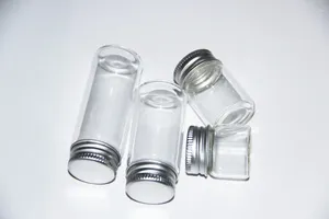 Bottles 200pcs 7ml 12ml 20ml 25ml Glass Bottle Screw Aluminum Cap Silicone Stopper Empty Jar Sealed Gift Liquid Food