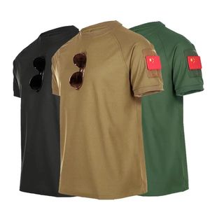 Magliette militari da uomo 100% poliestere estive ad asciugatura rapida Tinta unita Stampa personalizzata Maglietta da uomo a maniche corte Oneck Taglie forti T-shirt militare 240301