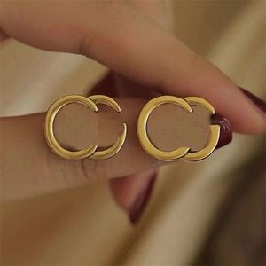 Women designer gold plated stud earrings orecchini mens double letter men earrings for women wed classics alloy hiphop jewlery ohrringe luxury earings ZB016 I4