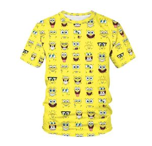 MEN039S Tshirts Komik Sarı Bob Tshirt Men39s Sünger Aile Baskı 3D Spor Giyim Karikatür Unisex Hoodie Cutmen039S9098674