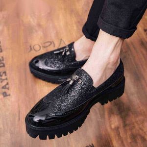 Dres Shoe Shoe Black White Men Dress Dressing Shoes Elegant Italian Designer Wedding Classic Brand Party för Zapato Vestir Formal 220723