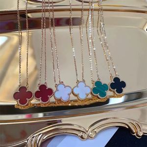Модный бренд Clover, дизайнерское ожерелье с подвеской в виде одного цветка для женщин, роскошное бриллиантовое ожерелье из 18-каратного золота из нержавеющей стали, женские очаровательные ювелирные изделия