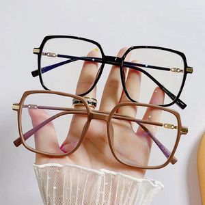 Sunglasses Korea Fashion Women Large Box Eyeglass Anti Blue Light Face Frame Slimming Effect Street Po Flat Mirror