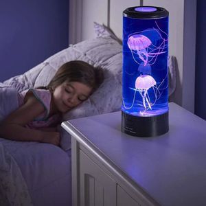 LED Night Light the Hypnoti Jellyfish Aquarium Seven Color Led Ocean Lantern Lights Decoration Lamp för barn rum barn gåva y2192f