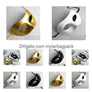 Maski imprezowe 200pcs/partie męs Masquerade Maske Fancy Dress Venetian Mase Plastic Half Face Opcjonalnie MTI-Color Drop dostawa home garde dhmer